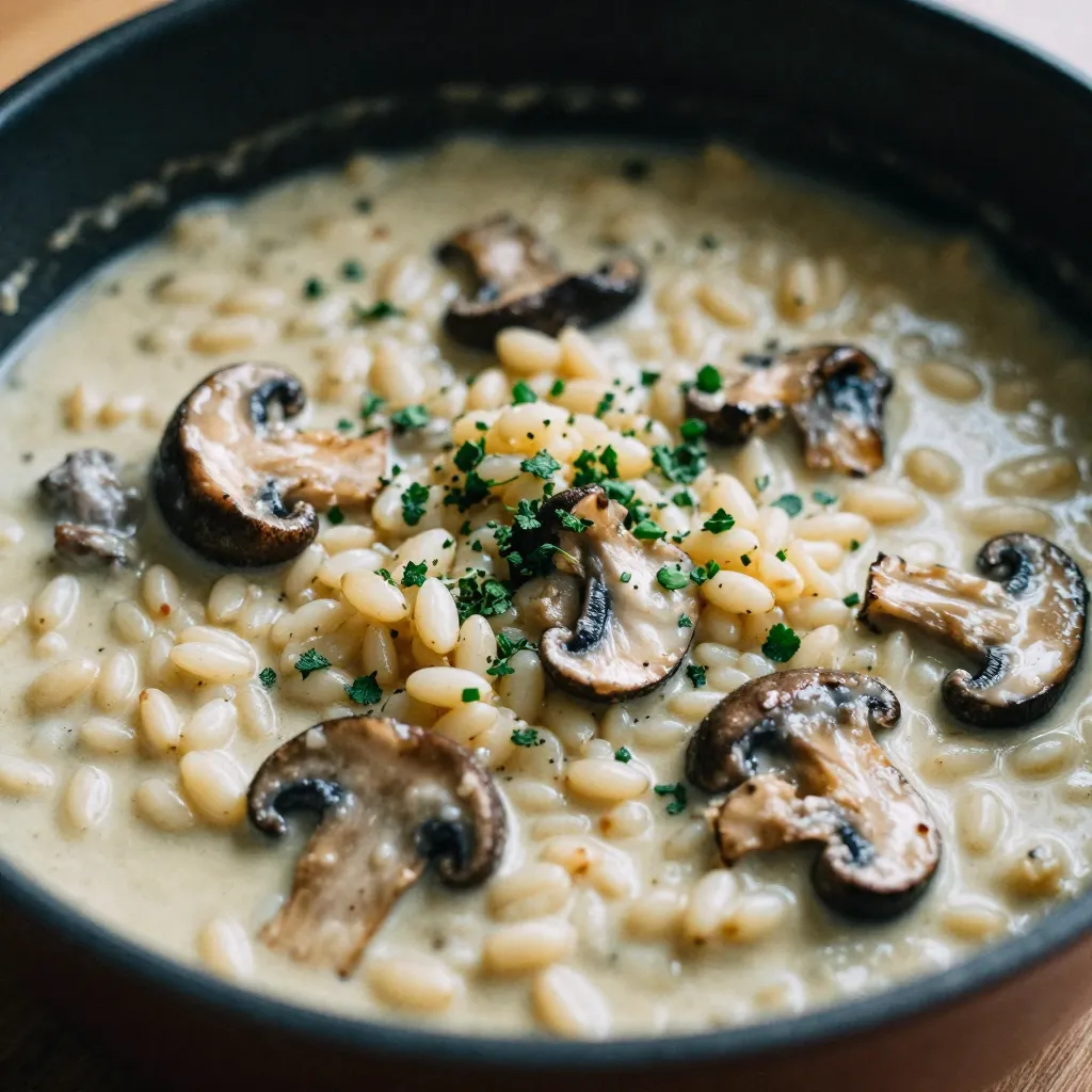 Beautifully plated plant-based dish with herbs